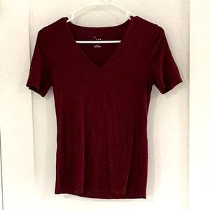 Burgundy short sleeve top